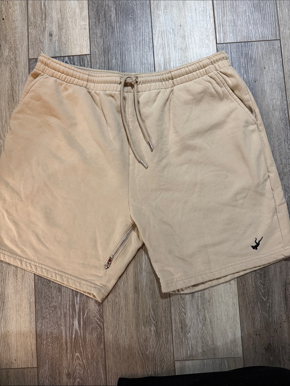 Sunballers men’s zippered crotch beige soft knit drawstring shirts XL
